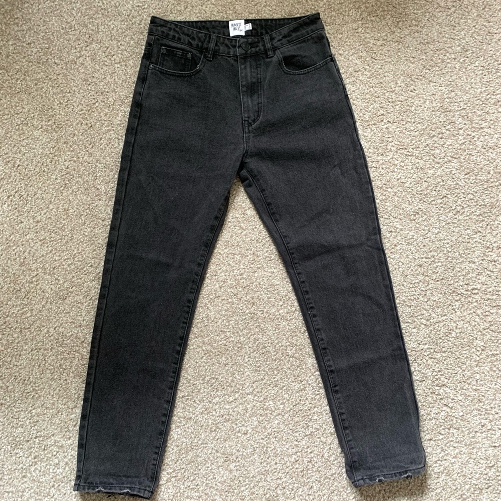 Princess Polly ZAIDEN STRAIGHT LEG JEANS BLACK DENIM Size 6 Women - Picture 9 of 12